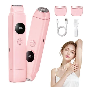 Bikini Trimmer for Women, 2-in-1 Electric Razor, IPX7 Waterproof | Dual Head Shaver, skin-friendly blades, wet dry body grooming for bikini line, pubic hair, legs and underarms,pink. Bikini Trimmer for Women, 2-in-1 Electric Razor, IPX7 Waterproof | Dual Head Shaver, skin-friendly blades, wet dry body grooming for bikini line, pubic hair, legs and underarms,pink.
