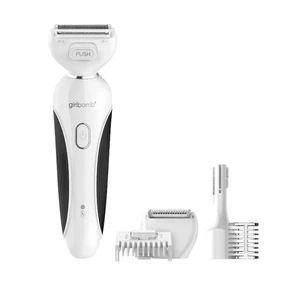 Girlbomb Body & Face Shaver for Women, Cordless, 75-Minute Runtime | Dual-blade design for body and facial hair removal for women, complete with a dual-blade trimmer and guide comb Girlbomb Body & Face Shaver for Women, Cordless, 75-Minute Runtime | Dual-blade design for body and facial hair removal for women, complete with a dual-blade trimmer and guide comb