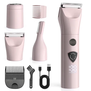 Women Bikini Trimmer - 3 in 1 Easy Cleaning Electric Razors for Women, 5V Rechargeable Pubic Hair Shaver, Waterproof Wet Dry Hair Trimmer & Remover for Underarm Leg Arm Body Face (Pink) Women Bikini Trimmer - 3 in 1 Easy Cleaning Electric Razors for Women, 5V Rechargeable Pubic Hair Shaver, Waterproof Wet Dry Hair Trimmer & Remover for Underarm Leg Arm Body Face (Pink)