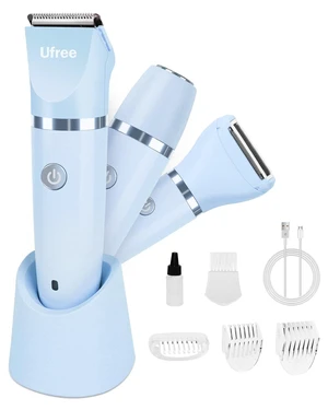 3-in-1 Bikini Trimmer Electric Razors for Women, Gifts for Women | Ceramic Blade, IPX7 Waterproof, Lady Shaver, Travel Lock, for Face, Legs, Pubic Hair, Underarms, Body Hair Trimmer, Blue 3-in-1 Bikini Trimmer Electric Razors for Women, Gifts for Women | Ceramic Blade, IPX7 Waterproof, Lady Shaver, Travel Lock, for Face, Legs, Pubic Hair, Underarms, Body Hair Trimmer, Blue