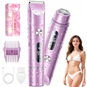 Bikini Trimmer for Women, Rechargeable 2-in-1 Electric Razor for Shower& Travel, IPX7 Waterproof Painless Hair Removal for Bikini Line, Legs, Underarms, Wet & Dry Cordless Ceramic Blade, Purple Bikini Trimmer for Women, Rechargeable 2-in-1 Electric Razor for Shower& Travel, IPX7 Waterproof Painless Hair Removal for Bikini Line, Legs, Underarms, Wet & Dry Cordless Ceramic Blade, Purple