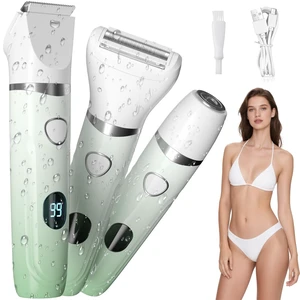 3-in-1 Bikini Trimmer for Women Electric Razor for Women, Electric Body Hair Trimmer, IPX7 Waterproof, 120-Min Cordless, USB-C, Battery% Display X3 Soft Mint Ombre 3-in-1 Bikini Trimmer for Women Electric Razor for Women, Electric Body Hair Trimmer, IPX7 Waterproof, 120-Min Cordless, USB-C, Battery% Display X3 Soft Mint Ombre