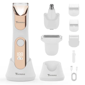 Manscape Body Hair Trimmer for Men, No Nick Pubic Bikini Trimmer for Women, 3 in 1 Versatile Groin Shaver with Nose Hair Trimmer, Cordless Dock Charging, LED Display, Wet/Dry Grommer (White) Manscape Body Hair Trimmer for Men, No Nick Pubic Bikini Trimmer for Women, 3 in 1 Versatile Groin Shaver with Nose Hair Trimmer, Cordless Dock Charging, LED Display, Wet/Dry Grommer (White)