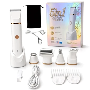 5-in-1 Electric Bikini Trimmer for Women IPX7 Waterproof Shaver, Cordless Body & Facial Razors for Women, Ceramic Blades, Painless Hair Removal, Charging Base USB-C Rechargeable 5-in-1 Electric Bikini Trimmer for Women IPX7 Waterproof Shaver, Cordless Body & Facial Razors for Women, Ceramic Blades, Painless Hair Removal, Charging Base USB-C Rechargeable