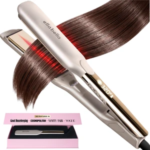 Titanium Flat Iron Hair Straightener Large with Infrared | Professional Straightening Iron for Women - Digital Display for Accurate Temperature Control. Good Housekeeping Featured Titanium Flat Iron Hair Straightener Large with Infrared | Professional Straightening Iron for Women - Digital Display for Accurate Temperature Control. Good Housekeeping Featured
