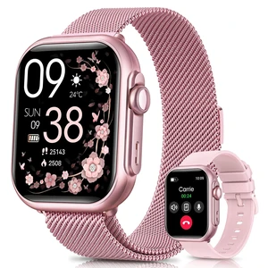 Smart Watch for Women, Make/Answer Call, 1.85" HD Display Fitness Tracker | Heart Rate & Sleep Monitor, 1000mAh Battery, 2 Bands, DIY Dial, Female Cycle Tracking, 100+ Sports, IP68 Waterproof Smart Watch for Women, Make/Answer Call, 1.85" HD Display Fitness Tracker | Heart Rate & Sleep Monitor, 1000mAh Battery, 2 Bands, DIY Dial, Female Cycle Tracking, 100+ Sports, IP68 Waterproof