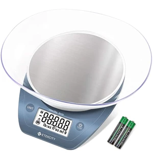 0.1g Food Scale, Bowl, Digital Grams and Ounces for Weight Loss, Dieting, Baking, Cooking, and Meal Prep, 11lb/5kg, Stainless Steel Prussian Blue 0.1g Food Scale, Bowl, Digital Grams and Ounces for Weight Loss, Dieting, Baking, Cooking, and Meal Prep, 11lb/5kg, Stainless Steel Prussian Blue