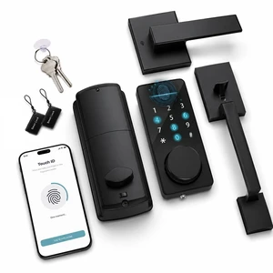 Smart Door Lock with Handle 6-in-1 Keyless Entry Deadbolt, Biometric Fingerprint Door Lock, Keypad Passcode, IC Card, Mechanical Key, Tuya App Remote Control, Auto-Lock, Easy DIY Front Door Security Smart Door Lock with Handle 6-in-1 Keyless Entry Deadbolt, Biometric Fingerprint Door Lock, Keypad Passcode, IC Card, Mechanical Key, Tuya App Remote Control, Auto-Lock, Easy DIY Front Door Security