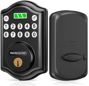 Keyless Entry Door Lock, Keypad Deadbolt, Matte Black | Electronic Keypad Lock, 300 PIN Codes, Auto Lock, Anti-Peeping Password, Low Battery Alarm, Battery Power Indicator Keyless Entry Door Lock, Keypad Deadbolt, Matte Black | Electronic Keypad Lock, 300 PIN Codes, Auto Lock, Anti-Peeping Password, Low Battery Alarm, Battery Power Indicator