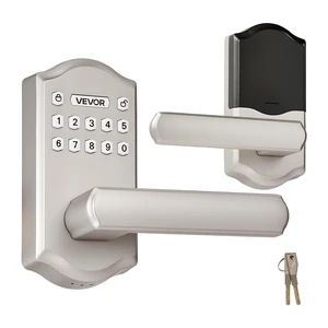 Keyless Entry Door Lock with Handle, Electronic Lever Door Handle with Keypad, Customizable User Codes, Keyed Entry, Auto Lock, Anti-Peeking Password, Backlit Keypad, for Home, Satin Nickel Keyless Entry Door Lock with Handle, Electronic Lever Door Handle with Keypad, Customizable User Codes, Keyed Entry, Auto Lock, Anti-Peeking Password, Backlit Keypad, for Home, Satin Nickel