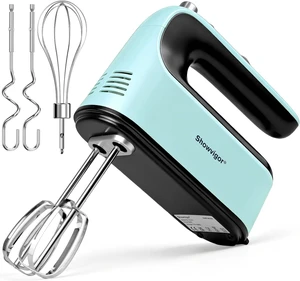 Electric Hand mixer - Adjustable Speed 300W Handheld Mixer Electric Whisk with 5 Stainless Steel Accessories, Turbo Boost/Self-Control Speed + Eject Button Food Beater for Cakes Eggs Electric Hand mixer - Adjustable Speed 300W Handheld Mixer Electric Whisk with 5 Stainless Steel Accessories, Turbo Boost/Self-Control Speed + Eject Button Food Beater for Cakes Eggs