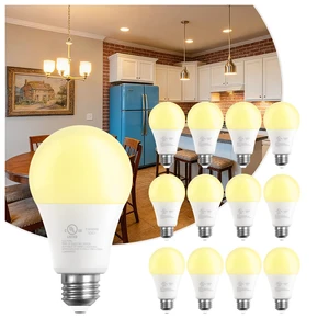 A19 LED Light Bulbs, 60 Watt Equivalent LED Bulbs, Long Lifespan High Brightness 800LM Warm White 2700K, E26 Standard Base Light Bulbs for Home Bedroom Office, Non-Dimmable, 12 Pack