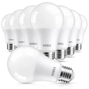 A19 LED Light Bulbs 5000K Daylight, 9W E26 Bulbs (60W Equivalent), 800LM Non-Dimmable Standard Base, UL Listed with High CRI 85+, 8-Pack Value Pack for Whole Home Kitchen Office A19 LED Light Bulbs 5000K Daylight, 9W E26 Bulbs (60W Equivalent), 800LM Non-Dimmable Standard Base, UL Listed with High CRI 85+, 8-Pack Value Pack for Whole Home Kitchen Office