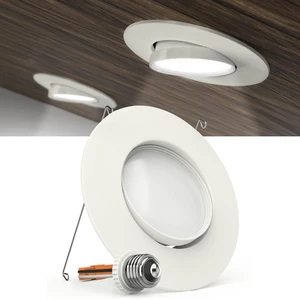 6 Inch Gimbal LED Recessed Light, Adjustable Angle, 12W=60W | 800LM, 3000K Warm White, Dimmable, Directional LED Lighting, Retrofit Eyeball Recessed Downlight for Accent Sloped Ceilings 6 Inch Gimbal LED Recessed Light, Adjustable Angle, 12W=60W | 800LM, 3000K Warm White, Dimmable, Directional LED Lighting, Retrofit Eyeball Recessed Downlight for Accent Sloped Ceilings