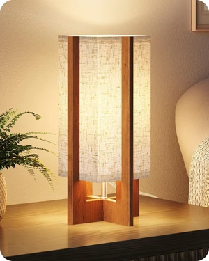 Small Table Lamp, 13.4" Wood Table Lamp, Modern Bedside Lamp | Beige Linen Rectangular Shade, Four-Leg Wood Base, E26 Socket Nightstand Lamp for Bedroom, Living Room, Entryway LE19TL05 Small Table Lamp, 13.4" Wood Table Lamp, Modern Bedside Lamp | Beige Linen Rectangular Shade, Four-Leg Wood Base, E26 Socket Nightstand Lamp for Bedroom, Living Room, Entryway LE19TL05