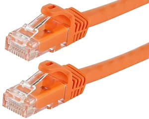Cat6 Ethernet Patch Cable - Flexboot, RJ45, Stranded, 550Mhz, UTP, Pure Bare Copper Wire, 24AWG, 1 Feet, Orange Cat6 Ethernet Patch Cable - Flexboot, RJ45, Stranded, 550Mhz, UTP, Pure Bare Copper Wire, 24AWG, 1 Feet, Orange