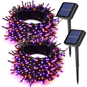 Orange Purple Halloween Solar Lights, 2Pack Total 144FT 400LED | 8 Modes Waterproof Solar Fairy Lights,Outdoor Spooky Decor for Garden,Front Porch,Halloween,Haunted House Yard Decor Orange Purple Halloween Solar Lights, 2Pack Total 144FT 400LED | 8 Modes Waterproof Solar Fairy Lights,Outdoor Spooky Decor for Garden,Front Porch,Halloween,Haunted House Yard Decor