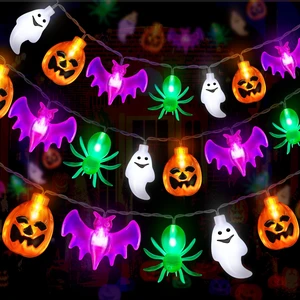 20FT 40LED Halloween Lights Outdoor Indoor Pumpkin Bat Spider Ghost Halloween String Lights Battery Operated, 8 Light Modes Waterproof Fairy Lights Decorations for Home Yard Window Party Outside Decor 20FT 40LED Halloween Lights Outdoor Indoor Pumpkin Bat Spider Ghost Halloween String Lights Battery Operated, 8 Light Modes Waterproof Fairy Lights Decorations for Home Yard Window Party Outside Decor