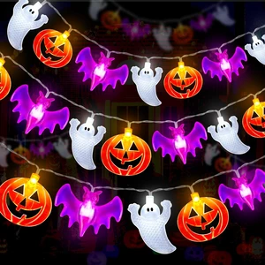 2 Pack Halloween Lights Indoor Outdoor Decorations Total 40FT 60 LED Pumpkin Bat Ghost Halloween String Lights Battery Operated, 8 Modes Waterproof Spooky Fairy Lights Home Yard Window Outside Decor 2 Pack Halloween Lights Indoor Outdoor Decorations Total 40FT 60 LED Pumpkin Bat Ghost Halloween String Lights Battery Operated, 8 Modes Waterproof Spooky Fairy Lights Home Yard Window Outside Decor