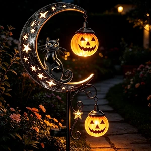 2026 News Solar Halloween Black Cat and Pumpkin Moon Garden Stake Light 4PCS, Hanging Pumpkin Lanterns Outdoor for Pathway, Yard, Patio and Lawn Decor.Powered Entirely by the Sun 2026 News Solar Halloween Black Cat and Pumpkin Moon Garden Stake Light 4PCS, Hanging Pumpkin Lanterns Outdoor for Pathway, Yard, Patio and Lawn Decor.Powered Entirely by the Sun