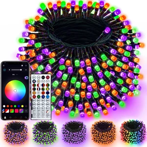 240LED Smart Color Changing String Lights 92FT Halloween Lights App Remote | Music Sync, Multi Colors and Modes, Timer, Waterproof RGB Twinkle Lights Outdoor Indoor for Christmas Halloween Fall Decor 240LED Smart Color Changing String Lights 92FT Halloween Lights App Remote | Music Sync, Multi Colors and Modes, Timer, Waterproof RGB Twinkle Lights Outdoor Indoor for Christmas Halloween Fall Decor