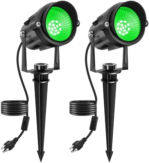 Halloween Green LED Spot Lights Outdoor, 14 LED Landscape Lighting with US Plug, IP65 Waterproof Spotlights for Tree Yard Garden Pathway Flag St. Patrick's Day Christmas Decor 2 Pack Halloween Green LED Spot Lights Outdoor, 14 LED Landscape Lighting with US Plug, IP65 Waterproof Spotlights for Tree Yard Garden Pathway Flag St. Patrick's Day Christmas Decor 2 Pack