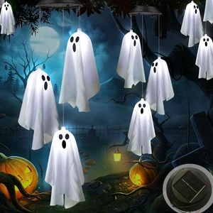 2Pack Hanging Ghosts Swing Solar Lights for Halloween Decorations | 2 sets of 3 Spooky White Ghosts with Two Expressions,Light Up Ghost Kit for Garden Yard Tree Porch Window Halloween Decor 2Pack Hanging Ghosts Swing Solar Lights for Halloween Decorations | 2 sets of 3 Spooky White Ghosts with Two Expressions,Light Up Ghost Kit for Garden Yard Tree Porch Window Halloween Decor