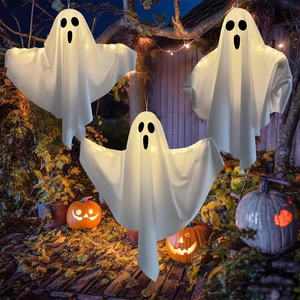 3 Pack Light Up Hanging Ghosts Halloween Decorations, 22.5" White Hanging Ghost Decor for Outdoor Yard Porch Patio Garden, Battery Operated Halloween Party Decorations 3 Pack Light Up Hanging Ghosts Halloween Decorations, 22.5" White Hanging Ghost Decor for Outdoor Yard Porch Patio Garden, Battery Operated Halloween Party Decorations