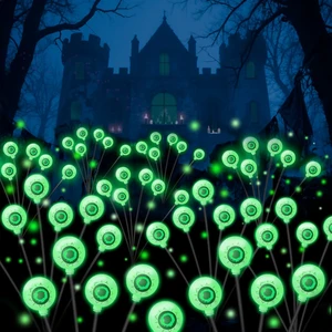 Halloween Decorations Outdoor Solar Eyeball Lights, 2 Pack 12LED Green | 2 Lighting Modes Scary Solar Eyeball Pathway Lights, Auto ON/OFF, IP65 Waterproof, Sway by Wind, for Garden Lawn Yard Halloween Decorations Outdoor Solar Eyeball Lights, 2 Pack 12LED Green | 2 Lighting Modes Scary Solar Eyeball Pathway Lights, Auto ON/OFF, IP65 Waterproof, Sway by Wind, for Garden Lawn Yard