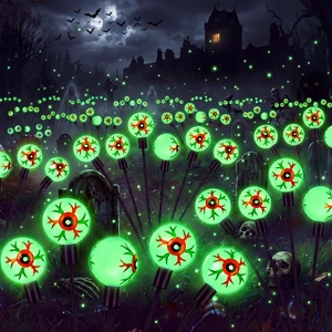 4 Pack Halloween Decorations Outdoor Solar Eyeball Lights | 24 LED Green Glow, 2 Modes, Waterproof Halloween Solar Lights, Green Eyeball Path Lights for Garden Lawn Yard Pathway 4 Pack Halloween Decorations Outdoor Solar Eyeball Lights | 24 LED Green Glow, 2 Modes, Waterproof Halloween Solar Lights, Green Eyeball Path Lights for Garden Lawn Yard Pathway