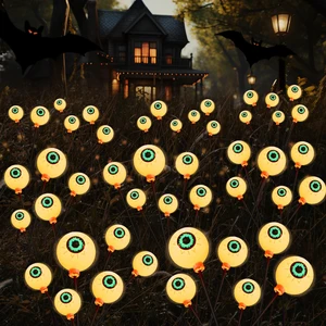 Halloween Decorations Outdoor Solar Scary Eyeball Lights, 8 Pcs 48LEDs Warm Pathway Yard Stakes, Waterproof Firefly Lights for Halloween Graveyard Yard Garden Patio Walkway Party Halloween Decorations Outdoor Solar Scary Eyeball Lights, 8 Pcs 48LEDs Warm Pathway Yard Stakes, Waterproof Firefly Lights for Halloween Graveyard Yard Garden Patio Walkway Party