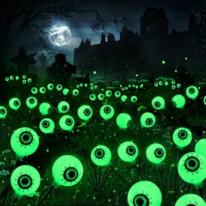 Outdoor Halloween Lights 6 Pack Solar Green Eyeball Pathway Lights | 36 LED; 2 Modes; Waterproof; Swaying Solar Powered Halloween Lights Outside Yard Lawn Path Walkway Garden Lighting Decor Outdoor Halloween Lights 6 Pack Solar Green Eyeball Pathway Lights | 36 LED; 2 Modes; Waterproof; Swaying Solar Powered Halloween Lights Outside Yard Lawn Path Walkway Garden Lighting Decor