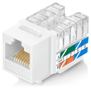 90 Degree RJ45 Cat6 Keystone Jacks 50-Pack Slim Profile White | Compatible with 90° Angled Speed Termination Tool - easyJACK (B094WB91H3) 90 Degree RJ45 Cat6 Keystone Jacks 50-Pack Slim Profile White | Compatible with 90° Angled Speed Termination Tool - easyJACK (B094WB91H3)