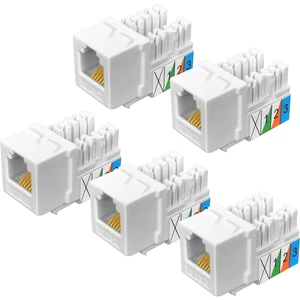 5Pack CAT3 Telephone Keystone Jack Phone Keystone Jack | Punch Down Type 110 IDC to RJ11/RJ12 6P6C Female White 5Pack CAT3 Telephone Keystone Jack Phone Keystone Jack | Punch Down Type 110 IDC to RJ11/RJ12 6P6C Female White