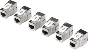 Shielded Cat6A RJ45 Keystone Jack 6-Pack Bundle,TC-K06C6A | Use with The TC-KP24S Shielded Blank Keystone Patch Panel (Sold Separately), Silver Shielded Cat6A RJ45 Keystone Jack 6-Pack Bundle,TC-K06C6A | Use with The TC-KP24S Shielded Blank Keystone Patch Panel (Sold Separately), Silver