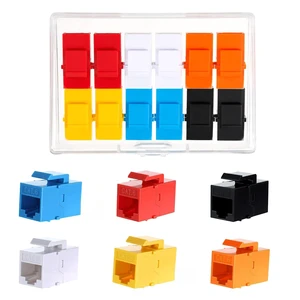 Multicolor Cat6 Keystone Jack (12 Pack), RJ45 Ethernet Cable Coupler Female to Female, Slim Inline Keystone Coupler for Patch Panel Wallplate Multicolor Cat6 Keystone Jack (12 Pack), RJ45 Ethernet Cable Coupler Female to Female, Slim Inline Keystone Coupler for Patch Panel Wallplate