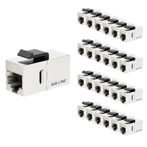 CAT7 Keystone Coupler RJ45 Shielded Ethernet Coupler 25-Pack | RJ45 Coupler, Female to Female Cat7 Keystone Jack, STP Keystone Insert Inline Coupler for Cat7/6/5e Cable, Silver CAT7 Keystone Coupler RJ45 Shielded Ethernet Coupler 25-Pack | RJ45 Coupler, Female to Female Cat7 Keystone Jack, STP Keystone Insert Inline Coupler for Cat7/6/5e Cable, Silver