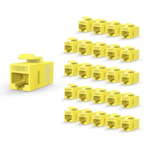 UL Listed CAT6 Keystone Coupler PoE, Yellow, 25-Pack | UL Listed |10Gbps High Speed | PoE SupportFemale to Female | CAT6/CAT5E/CAT5Ethernet Cable Extender UL Listed CAT6 Keystone Coupler PoE, Yellow, 25-Pack | UL Listed |10Gbps High Speed | PoE SupportFemale to Female | CAT6/CAT5E/CAT5Ethernet Cable Extender