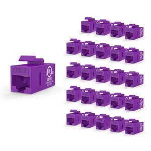 UL Listed CAT6 Keystone Coupler PoE, Purple, 25-Pack | UL Listed |10Gbps High Speed | PoE SupportFemale to Female | CAT6/CAT5E/CAT5Ethernet Cable Extender UL Listed CAT6 Keystone Coupler PoE, Purple, 25-Pack | UL Listed |10Gbps High Speed | PoE SupportFemale to Female | CAT6/CAT5E/CAT5Ethernet Cable Extender