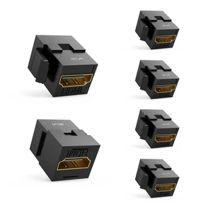 4K HDMI Keystone Jack, F2F Snap-in, for Keystone Wall Plate, 6-Pack | Snap-in Design for Keystone Wall Plate, HDMI Female to Female Coupler, Black Color Coupler, 6-Pack Included 4K HDMI Keystone Jack, F2F Snap-in, for Keystone Wall Plate, 6-Pack | Snap-in Design for Keystone Wall Plate, HDMI Female to Female Coupler, Black Color Coupler, 6-Pack Included