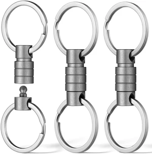 Titanium Quick Release Keychain, Pull Apart Detachable Key Chain | Rustproof, 20lbs Load, Anti-Drop Lock, 360° Swivel, for Valet Car Home Key Storage