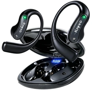 Open Ear Headphones, Over Ear Earbuds Powerful Sound with Ergonomic Earhook | 46H Bluetooth 6.0 Headphones with Clear Calls and ENC Mic,LED Digital Display, IP7, Lightweight Design for Workout/Cycling