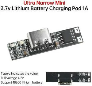 DC 3.7V Ultra-Narrow And Ultra-Charger Module Li-Ion Charging Board 1A 4.2V Charger Module Type-C Electronic Kit DC 3.7V Ultra-Narrow And Ultra-Charger Module Li-Ion Charging Board 1A 4.2V Charger Module Type-C Electronic Kit