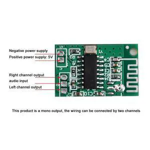 Bluetooth-Compatible 5.0 Audio Module 5V 3W Mono output Receiver board Digital Audio Amplifier Module Audio Amplifier Board Bluetooth-Compatible 5.0 Audio Module 5V 3W Mono output Receiver board Digital Audio Amplifier Module Audio Amplifier Board
