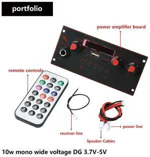 DC 3.7V-5V 10W Amplifier MP3 Decoder Board 6.5mm Microphone Bluetooth-compatible Handsfree Car MP3 Player DC 3.7V-5V 10W Amplifier MP3 Decoder Board 6.5mm Microphone Bluetooth-compatible Handsfree Car MP3 Player
