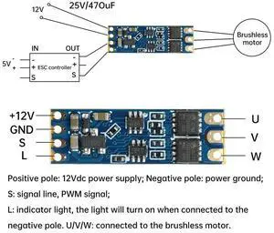 DC 5-16V/2-3S Micro Brushless PWM 8A Controller Motor Governor Module Servo Motor Drive ESC Board DC 5-16V/2-3S Micro Brushless PWM 8A Controller Motor Governor Module Servo Motor Drive ESC Board