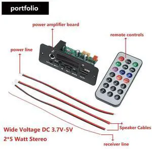 DC 3.7-5V Digital Amplifier MP3 Decoder Board Bluetooth-compatible 5.0 FM Support Microphone Car MP3 Player with Remote Switch DC 3.7-5V Digital Amplifier MP3 Decoder Board Bluetooth-compatible 5.0 FM Support Microphone Car MP3 Player with Remote Switch