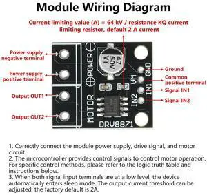 DRV8871 H-Bridge Brushed DC Motor Driver Breakout Board PWM Control 3.6A Max Internal Current Sense 6.5V To 45V Electronic Kit DRV8871 H-Bridge Brushed DC Motor Driver Breakout Board PWM Control 3.6A Max Internal Current Sense 6.5V To 45V Electronic Kit