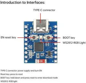 2.4G ESP32-C6 Super Mini ESP32 Development Board ESP32-C6FH4 Bluetooth-compatible module Type-C Interface 2.4G ESP32-C6 Super Mini ESP32 Development Board ESP32-C6FH4 Bluetooth-compatible module Type-C Interface