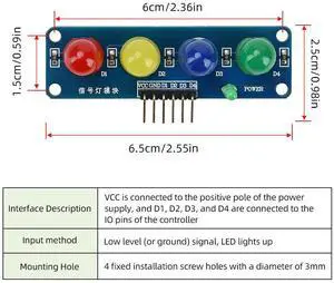 Light LED Display Module Onboard Red Yellow Green 5mm LED Great for Making Traffic Light System Model ST009 Light LED Display Module Onboard Red Yellow Green 5mm LED Great for Making Traffic Light System Model ST009